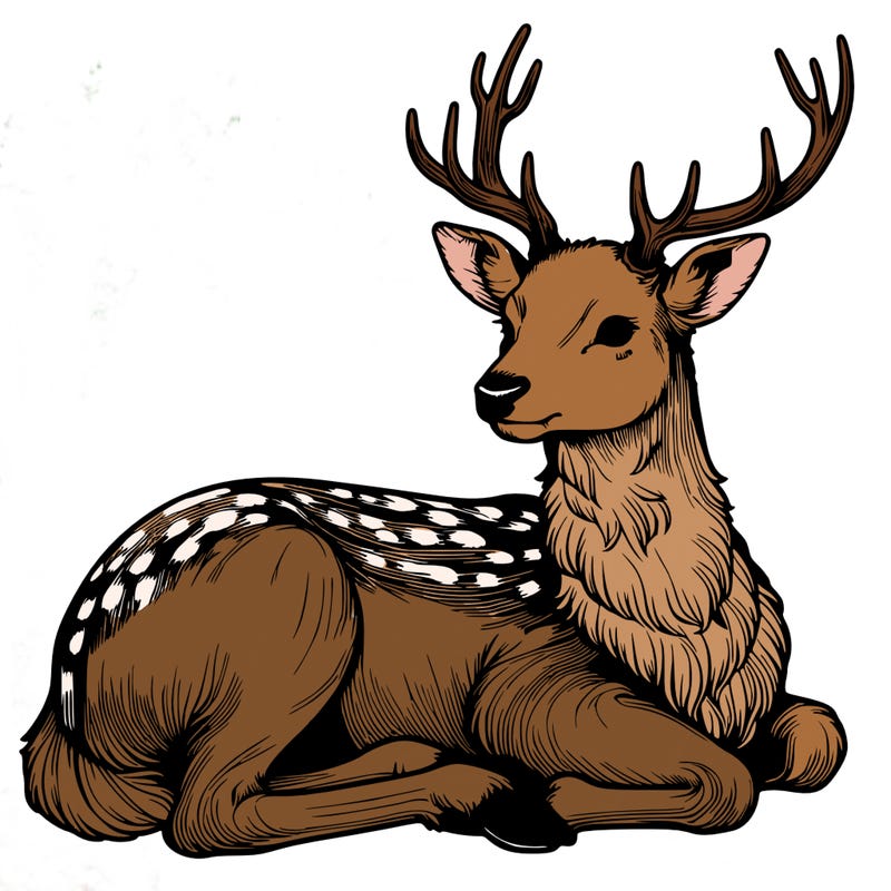 realistic deer with antlers