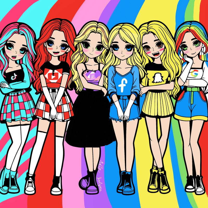 a group of girls realistic