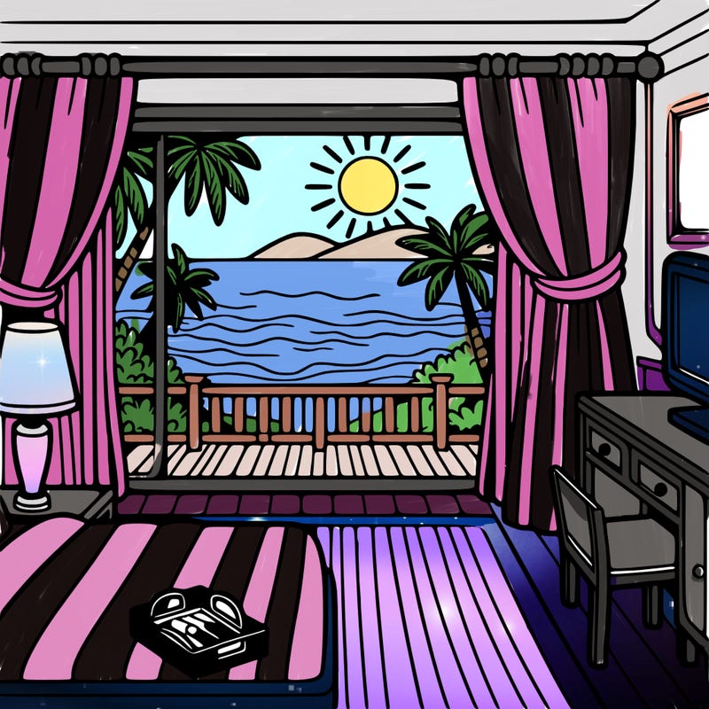 hotel room view of the beach