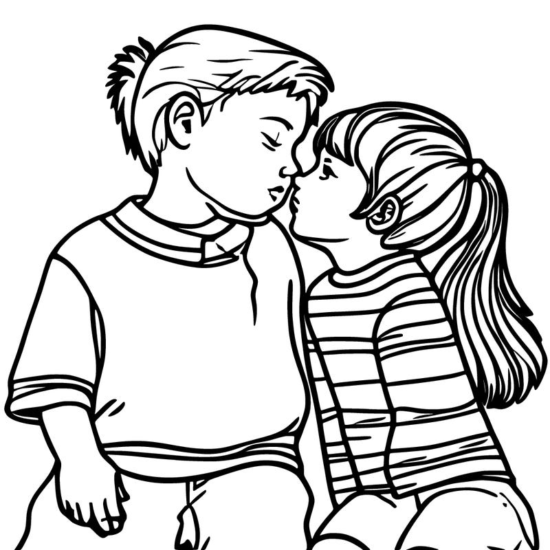 older kids boy kissing a girl