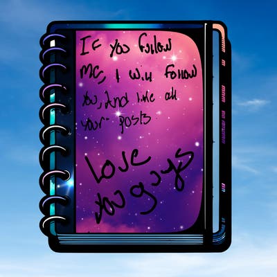 blank, realistic notebook