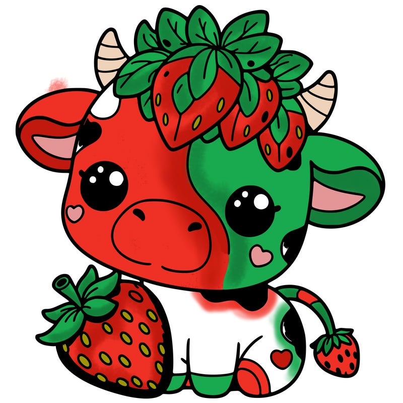 cute strawberry cow