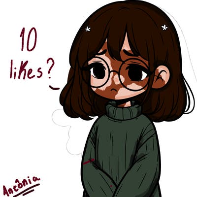 sad girl with glasses in a sweater