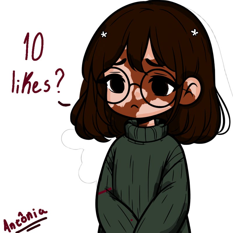 sad girl with glasses in a sweater