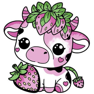 cute strawberry cow