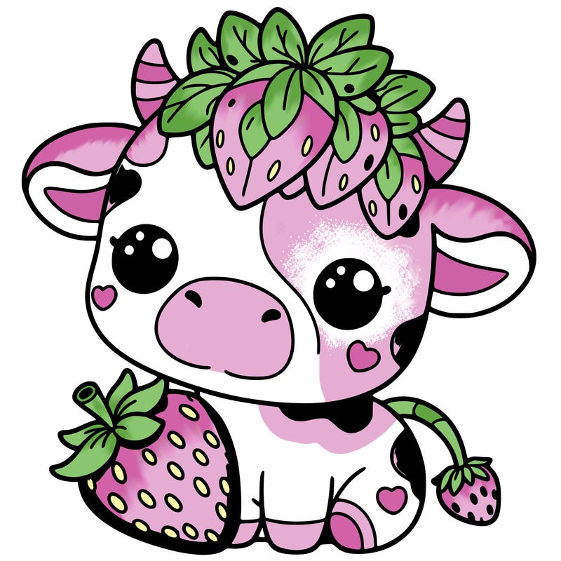 cute strawberry cow