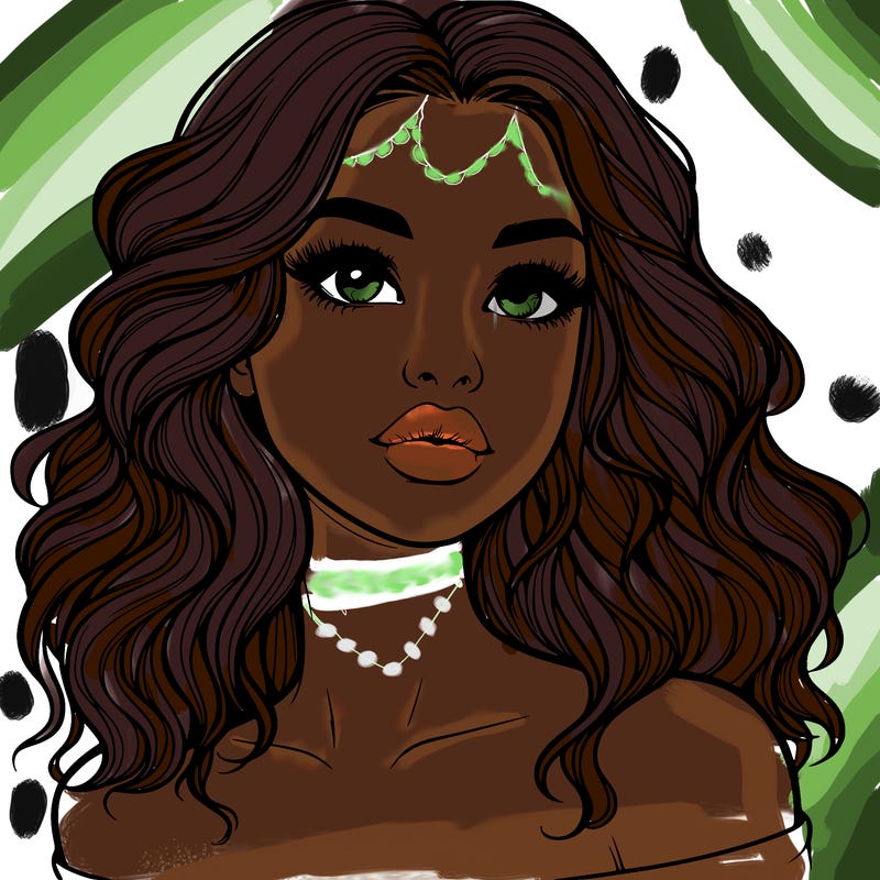 realistic girl with wavy hair and lips