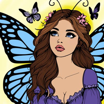 butterfly fairy realistic girl