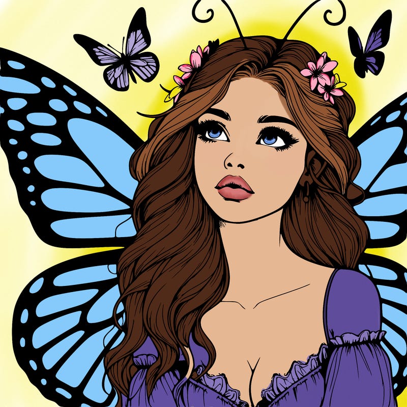 butterfly fairy realistic girl