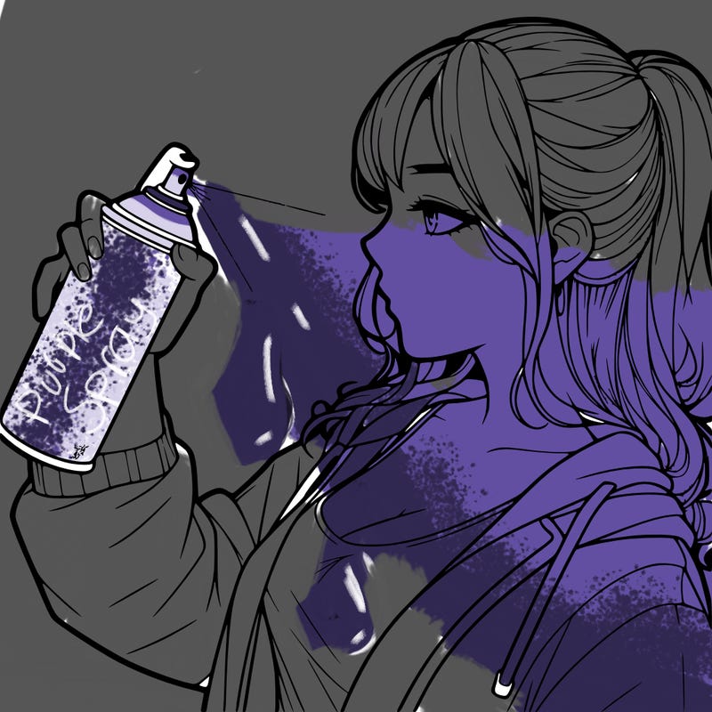 a realistic girl spray, painting