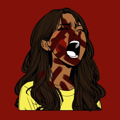 screaming realistic, girl