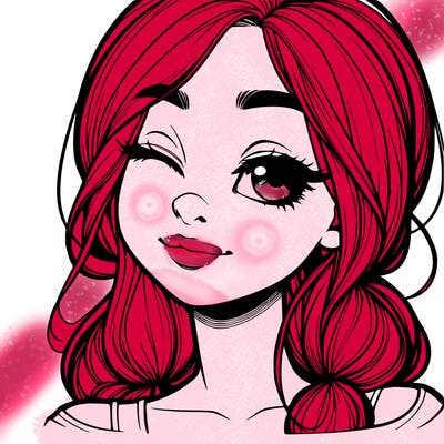 realistic girl with squinted eyes