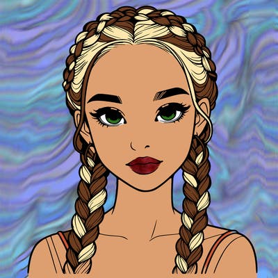 realistic girl with braids