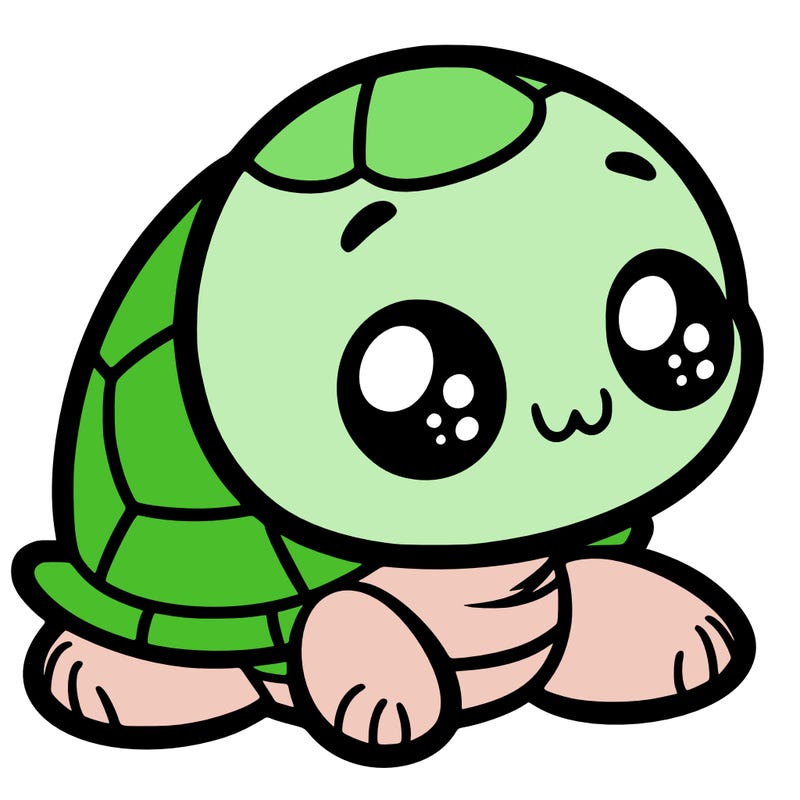 cute little animated turtle
