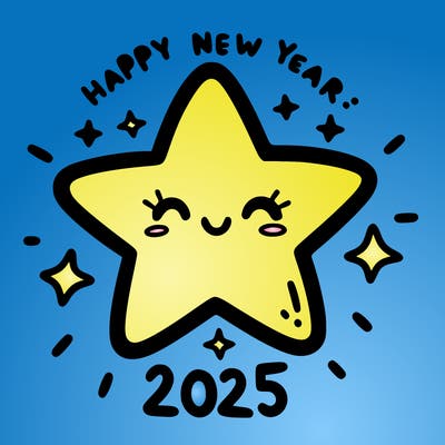 happy new year 2025 star wish