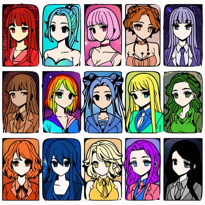 girls that look diffrent anime