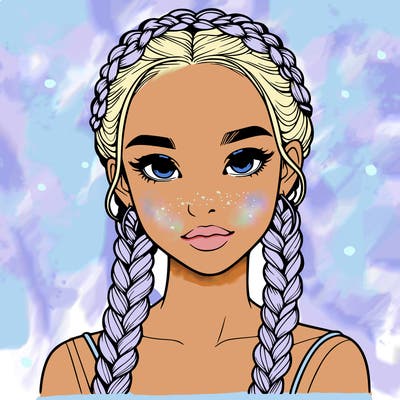 realistic girl with braids