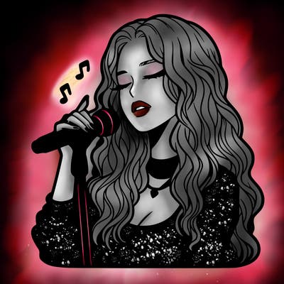 realistic female singer