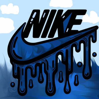 dripping nike logo