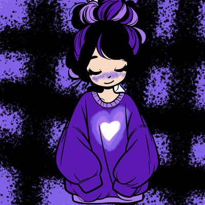 girl with baggy sweatshirt and messy bun