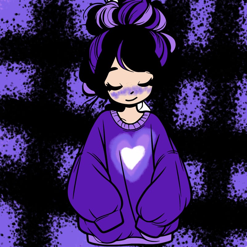 girl with baggy sweatshirt and messy bun