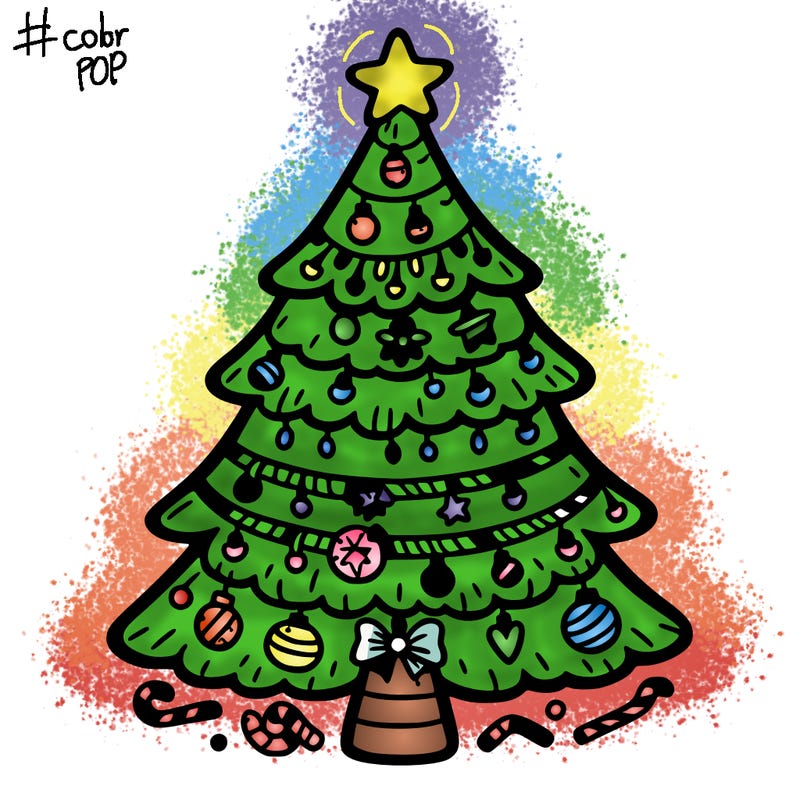 christmas tree with lots of details