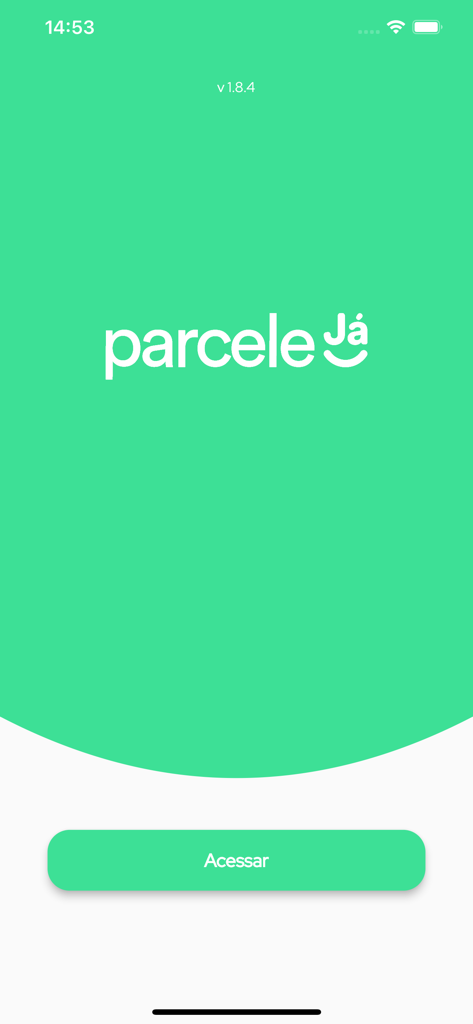 Parcele Já - Conta digital - Tela inicial do aplicativo da conta digital Parcele Ja