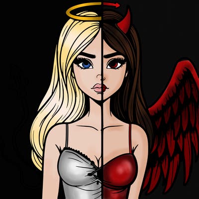 devil vs angel realistic girl