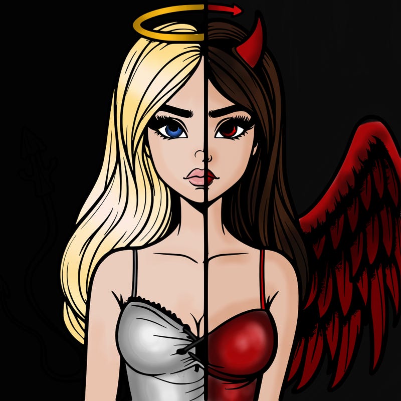 devil vs angel realistic girl