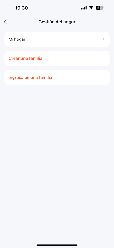 Ozom Smart Home app interface for home management and family sharing setup