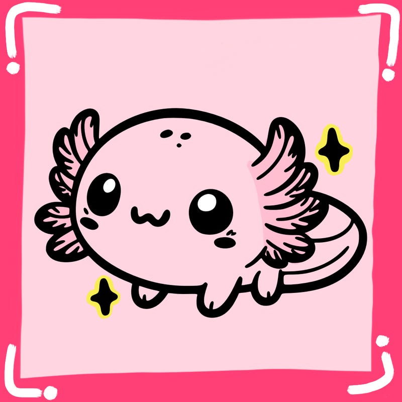 cute easy baby axolotl