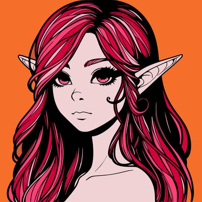 elf girl realistic dark fantasy