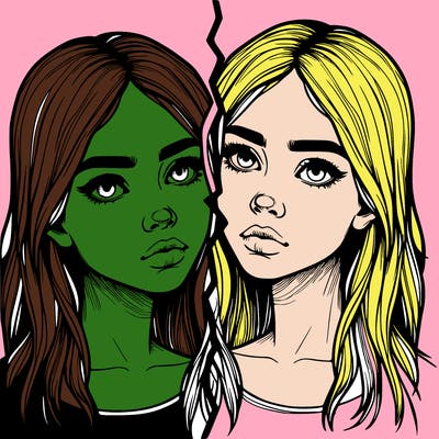 realistic girl split