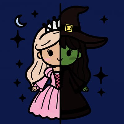 split princess and witch