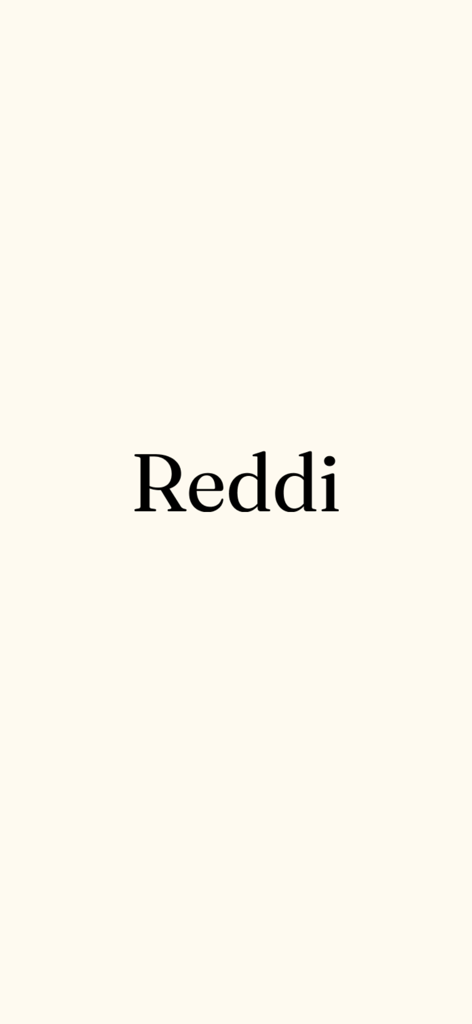 Reddi: The Matchmaking App - El logo de la app de citas Reddi centrado en un fondo minimalista color crema