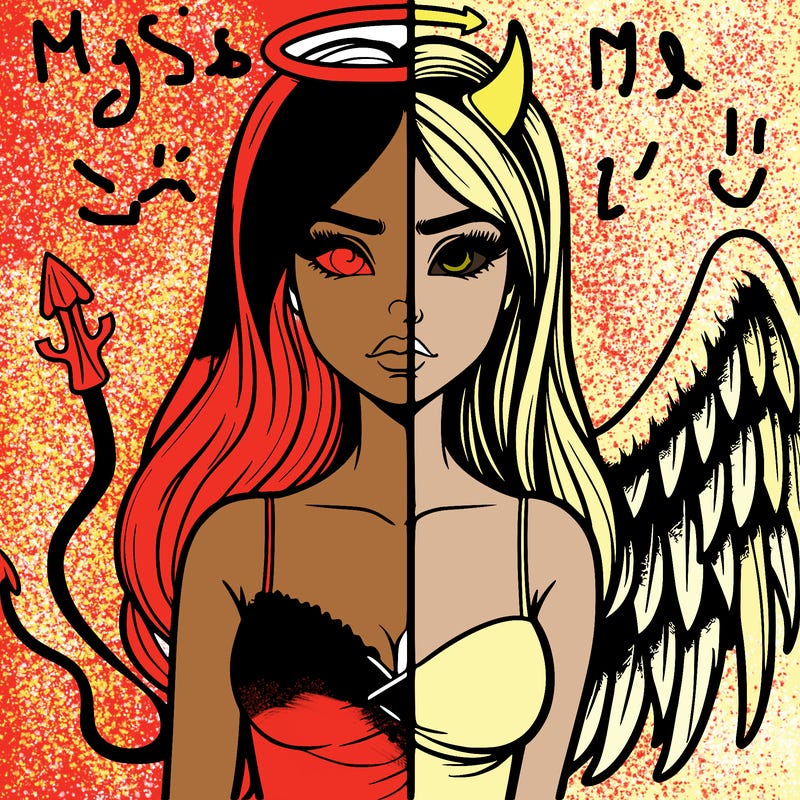 devil vs angel realistic girl