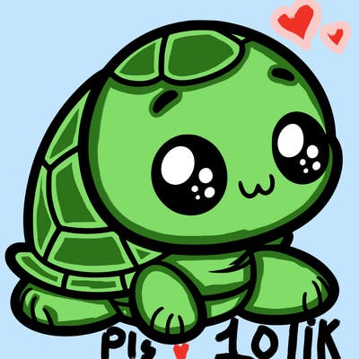cute little animated turtle