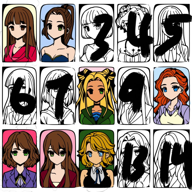 girls that look diffrent anime