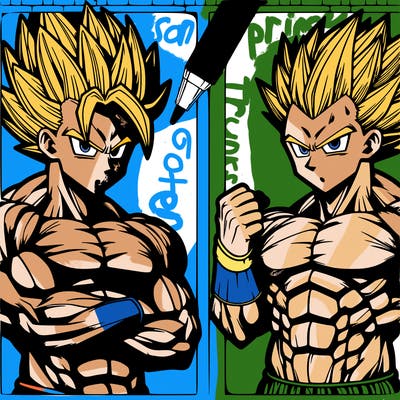 goku ssj y vegeta ssj
