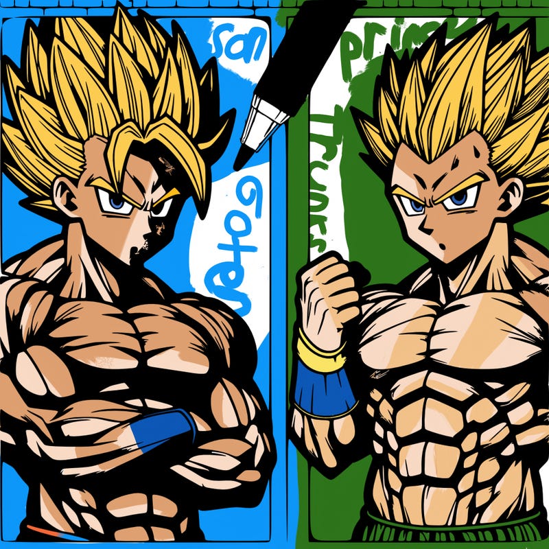 goku ssj y vegeta ssj