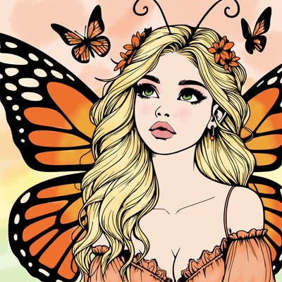 butterfly fairy realistic girl