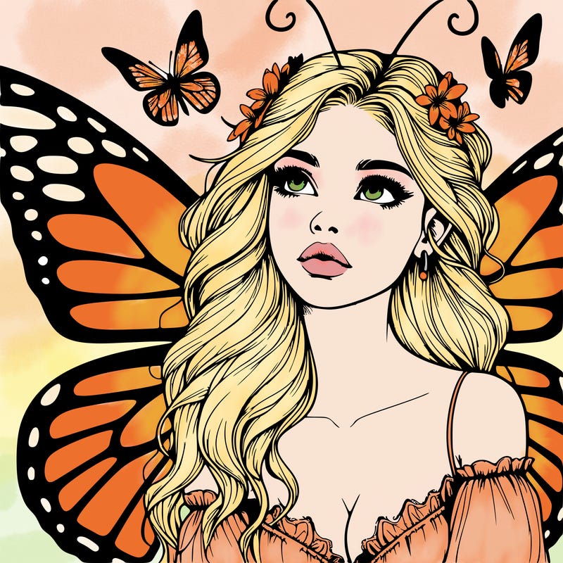butterfly fairy realistic girl