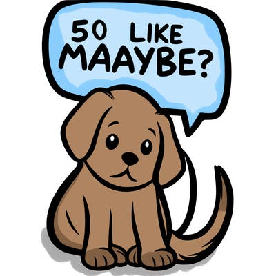 a puppy that says 5 like maybe