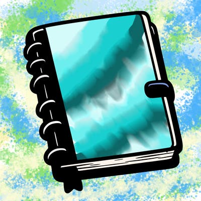 a closed notebook with nothing