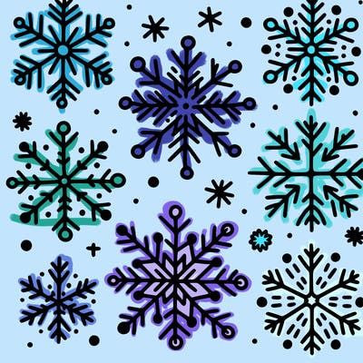 simple snowflakes pattern