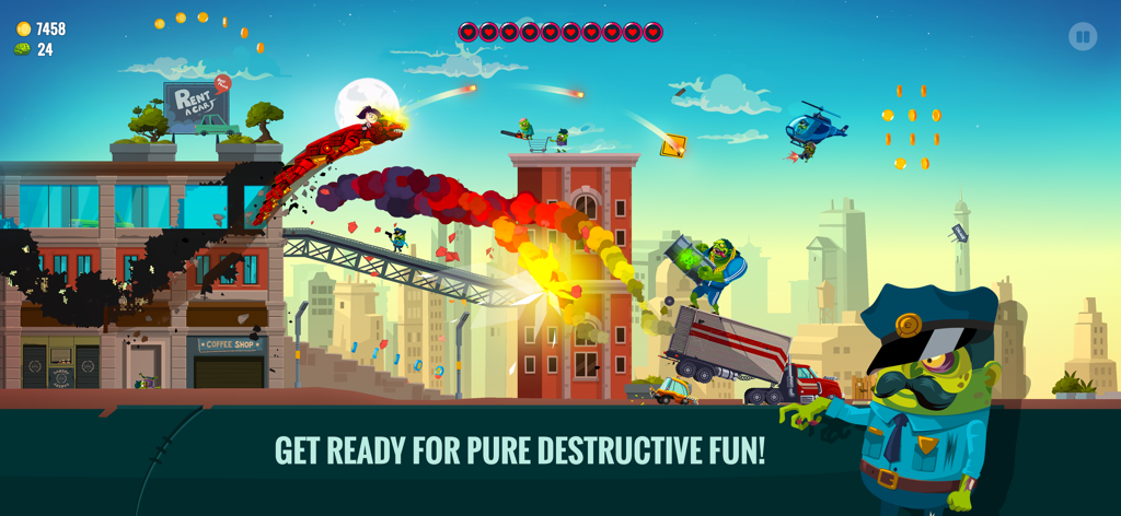 Dragon Hills 2 - Un dragon mécanique détruisant une ville remplie de zombies dans Dragon Hills 2