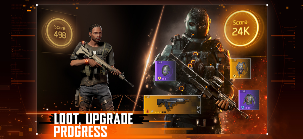 The Division Resurgence - Two agents in The Division Resurgence showing character progression with loot and score upgrades