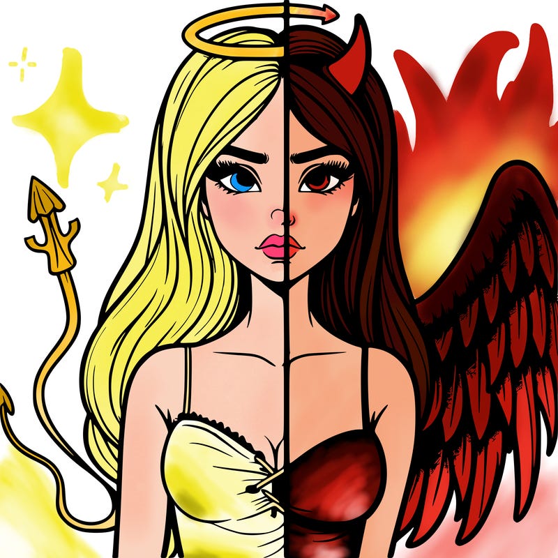 devil vs angel realistic girl