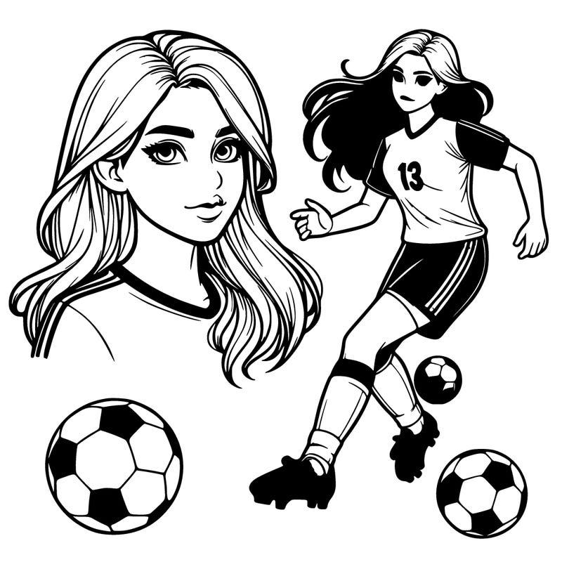 realistic girl soccer player
