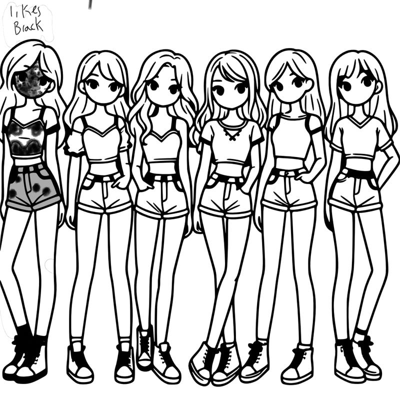 a group of girls wearing crop tops and shorts
